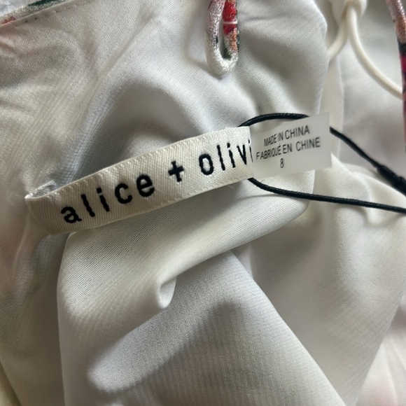 NWT Alice + Olivia Harmony Gardenia Floral Maxi Slip Dress Size 8 - Picture 8 of 9